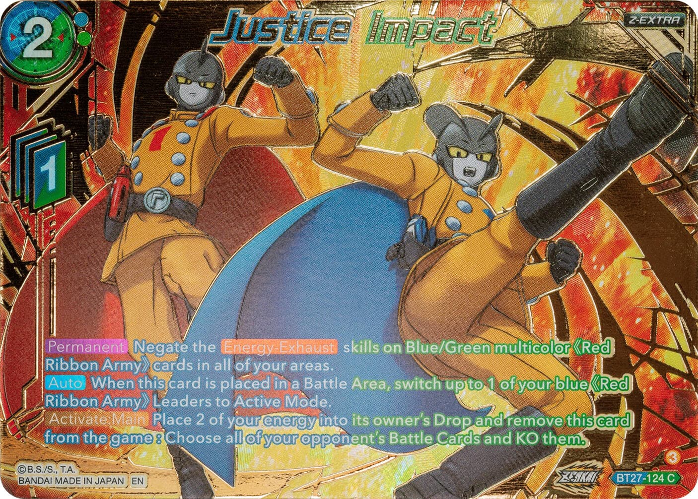 Justice Impact (Gold-Stamped) — History of Z card