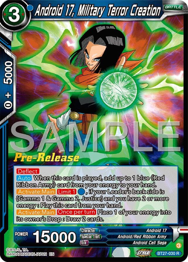 Android 17, Military Terror Creation — History of Z Pre-Release Cards card
