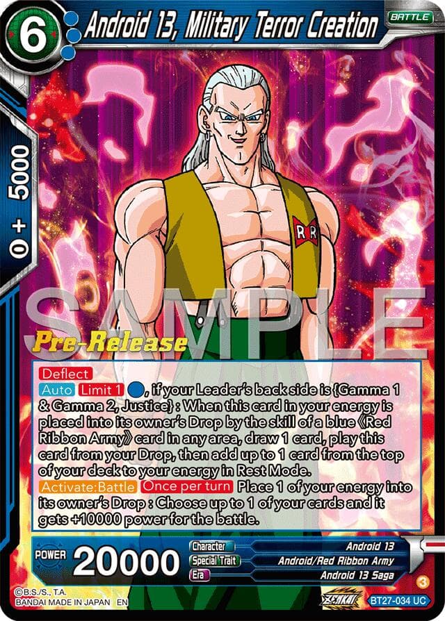 Android 13, Military Terror Creation — History of Z Pre-Release Cards card
