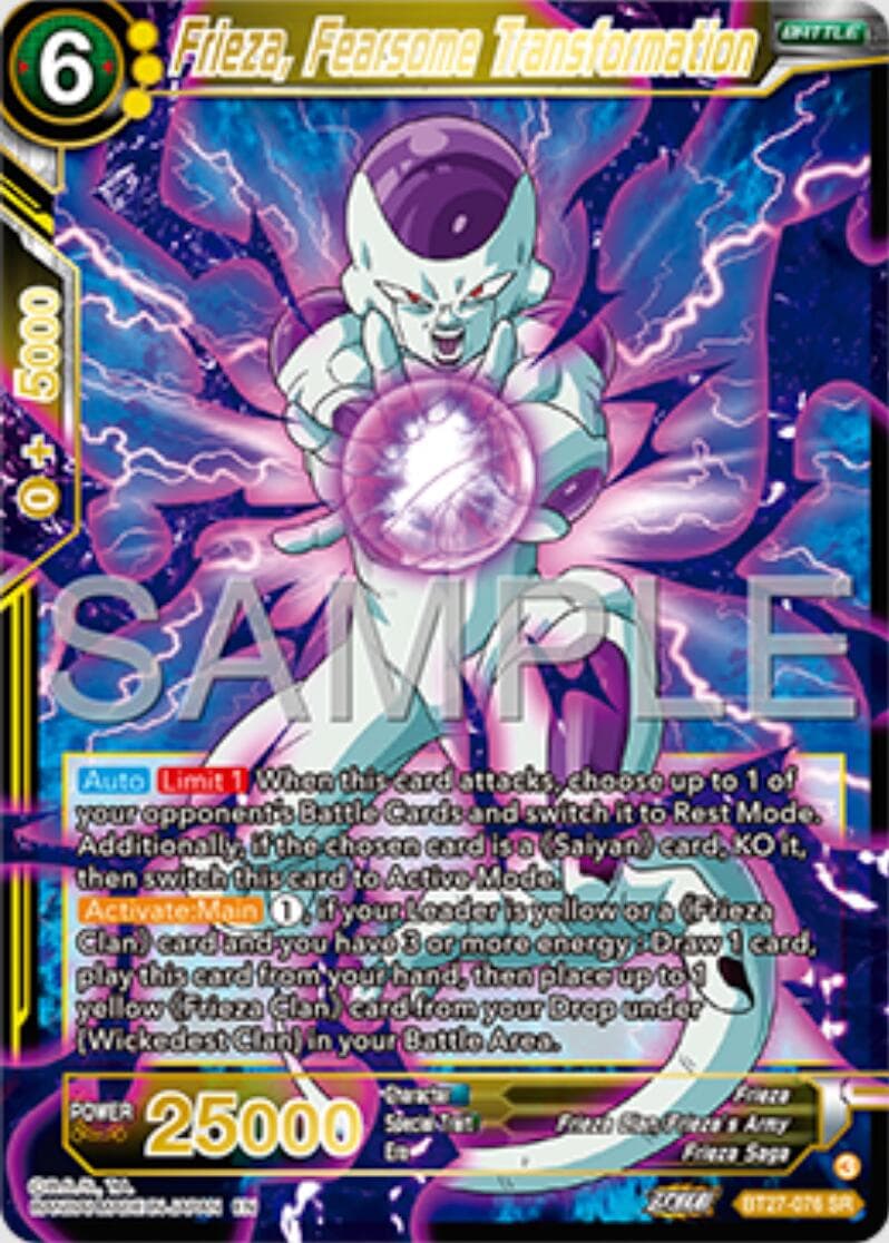 Frieza, Fearsome Transformation — History of Z card