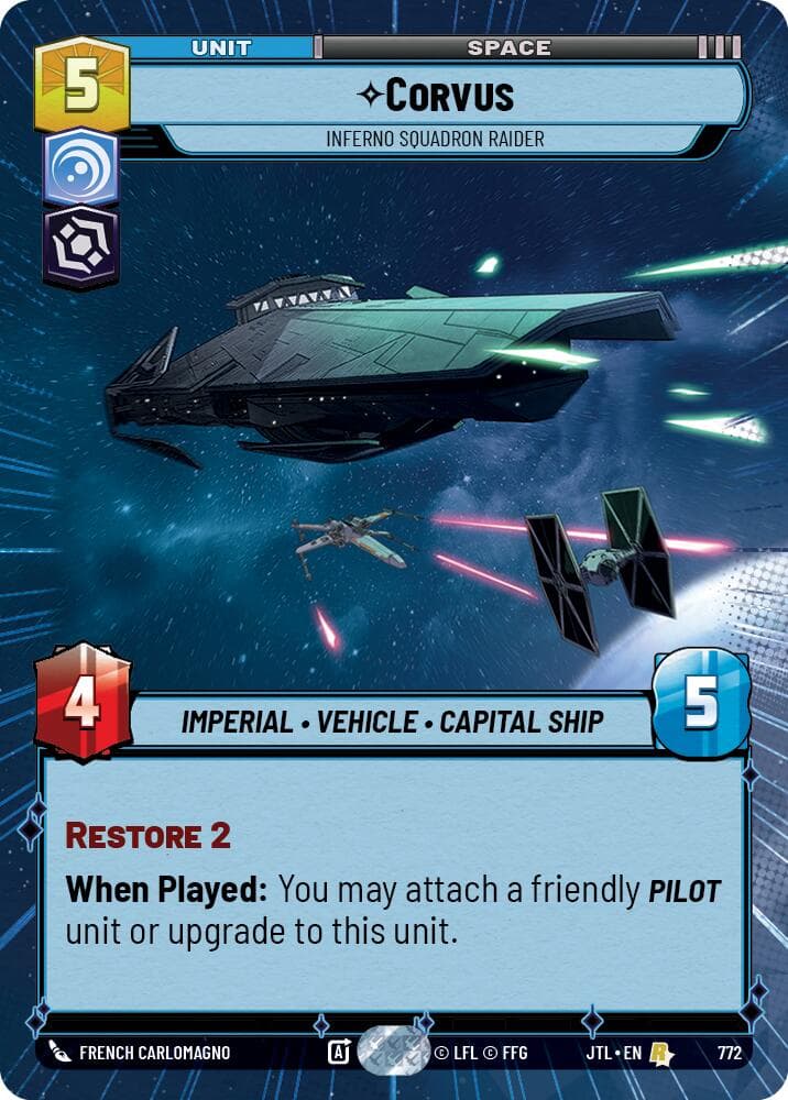 Corvus - Inferno Squadron Raider (Hyperspace Foil) — Jump to Lightspeed card