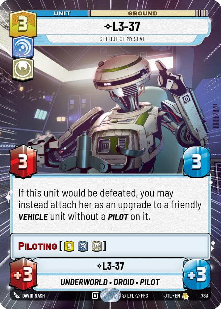 L3-37 - Get Out Of My Seat (Hyperspace Foil) — Jump to Lightspeed card