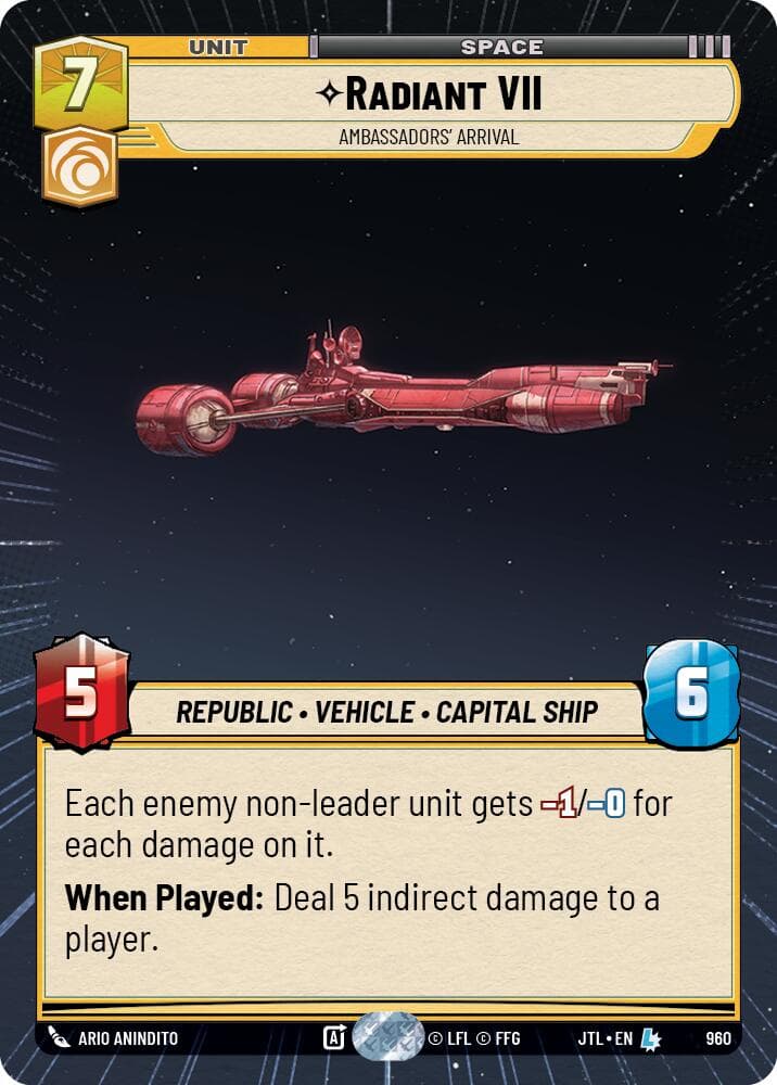 Radiant VII - Ambassadors' Arrival (Hyperspace Foil) — Jump to Lightspeed card