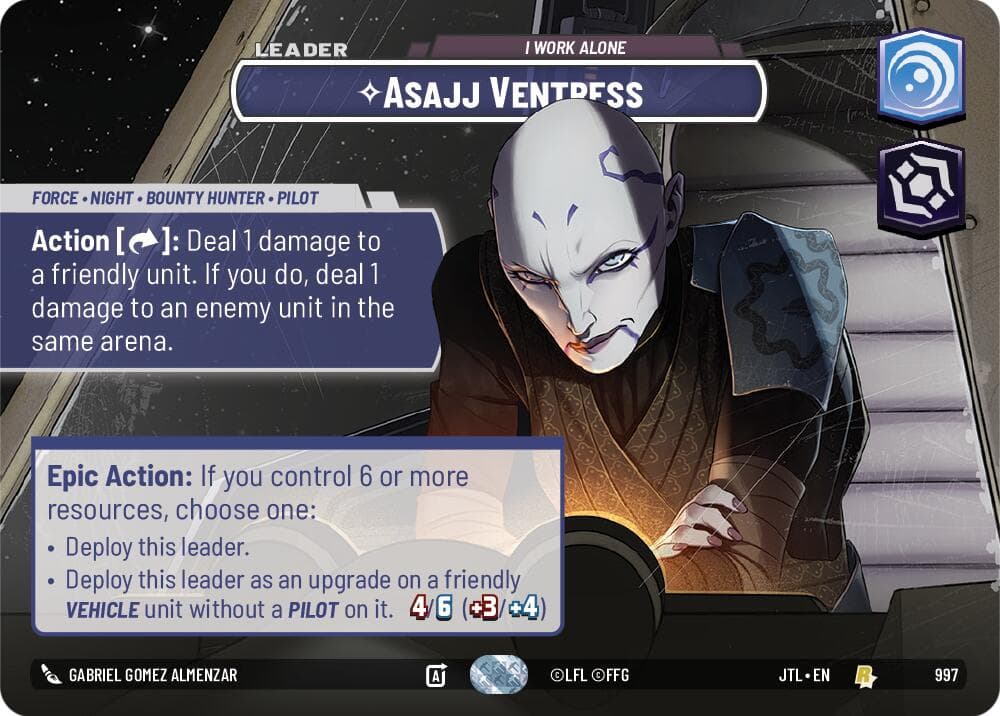 Asajj Ventress - I Work Alone (Showcase) — Jump to Lightspeed card
