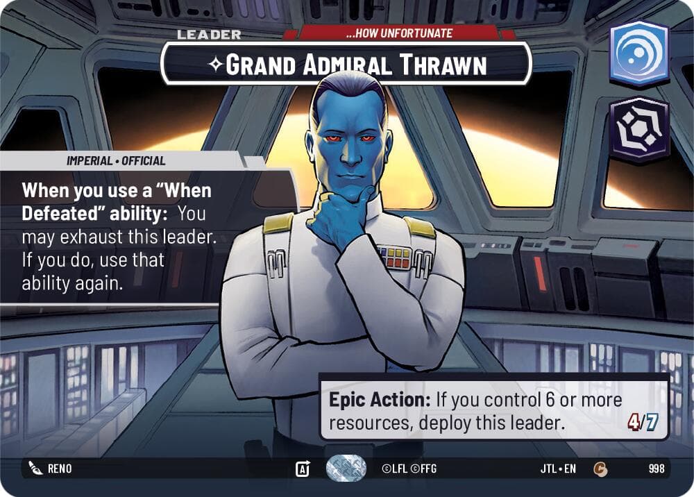 Grand Admiral Thrawn - ...How Unfortunate (Showcase) — Jump to Lightspeed card