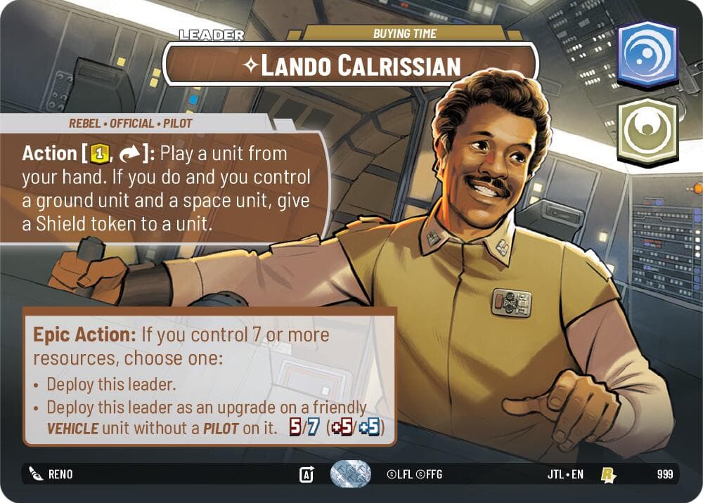 Lando Calrissian - Buying Time (Showcase) — Jump to Lightspeed card