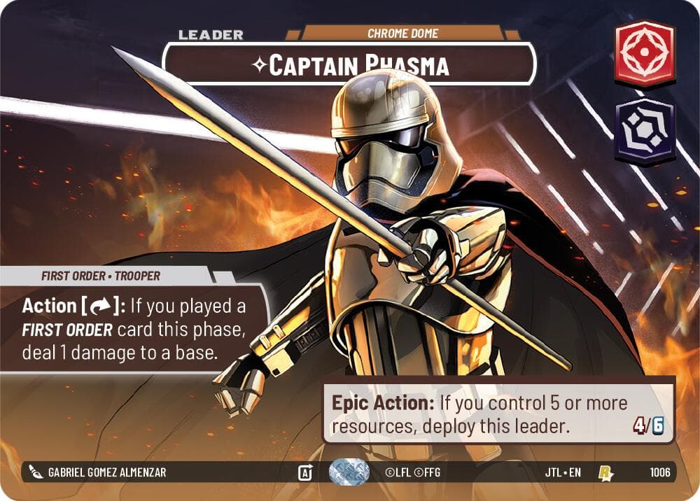 Captain Phasma - Chrome Dome (Showcase) — Jump to Lightspeed card
