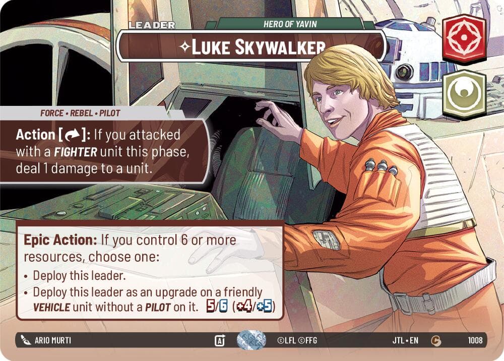 Luke Skywalker - Hero of Yavin (Showcase) — Jump to Lightspeed card