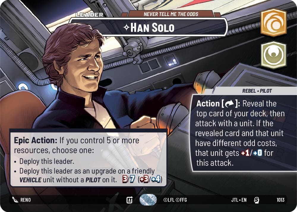 Han Solo - Never Tell Me the Odds (Showcase) — Jump to Lightspeed card
