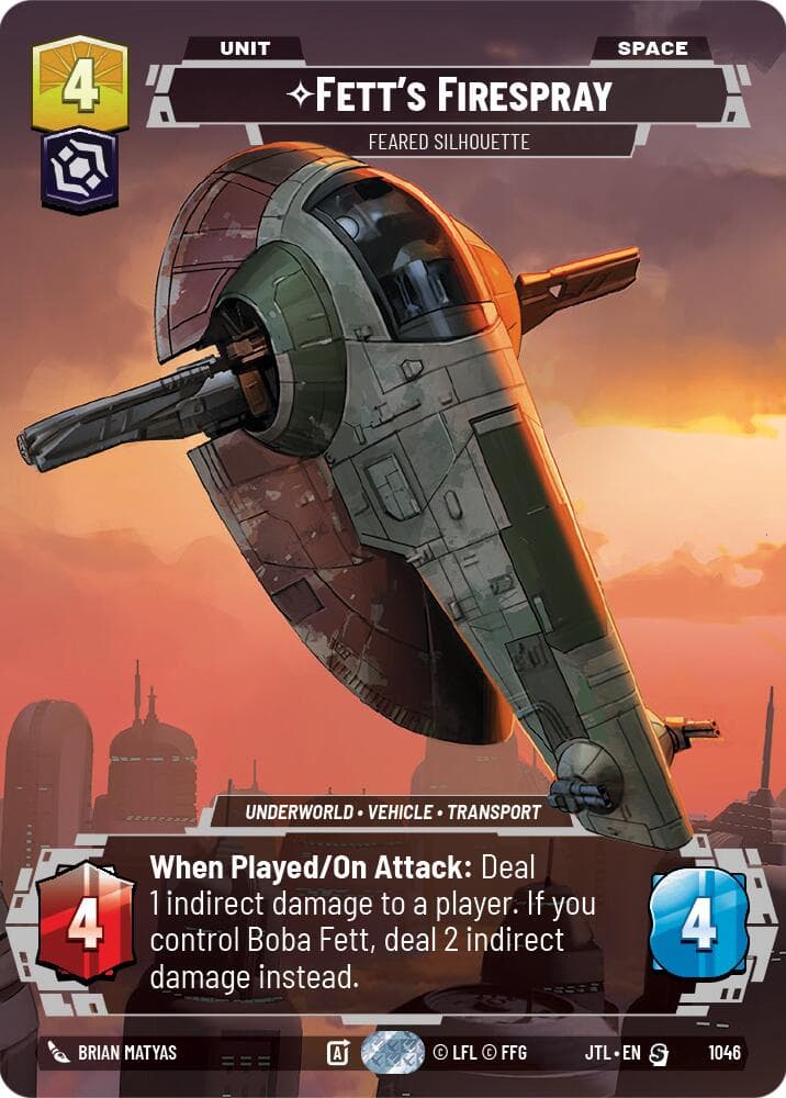 Fett's Firespray - Feared Silhouette (Prestige) — Jump to Lightspeed card