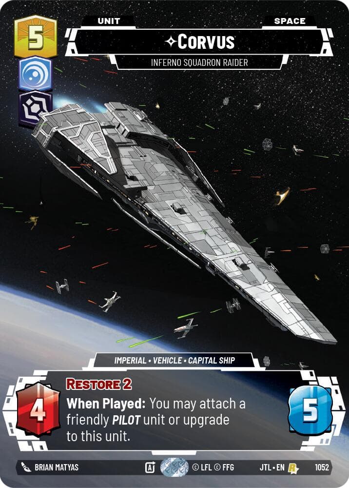 Corvus - Inferno Squadron Raider (Prestige Foil) — Jump to Lightspeed card