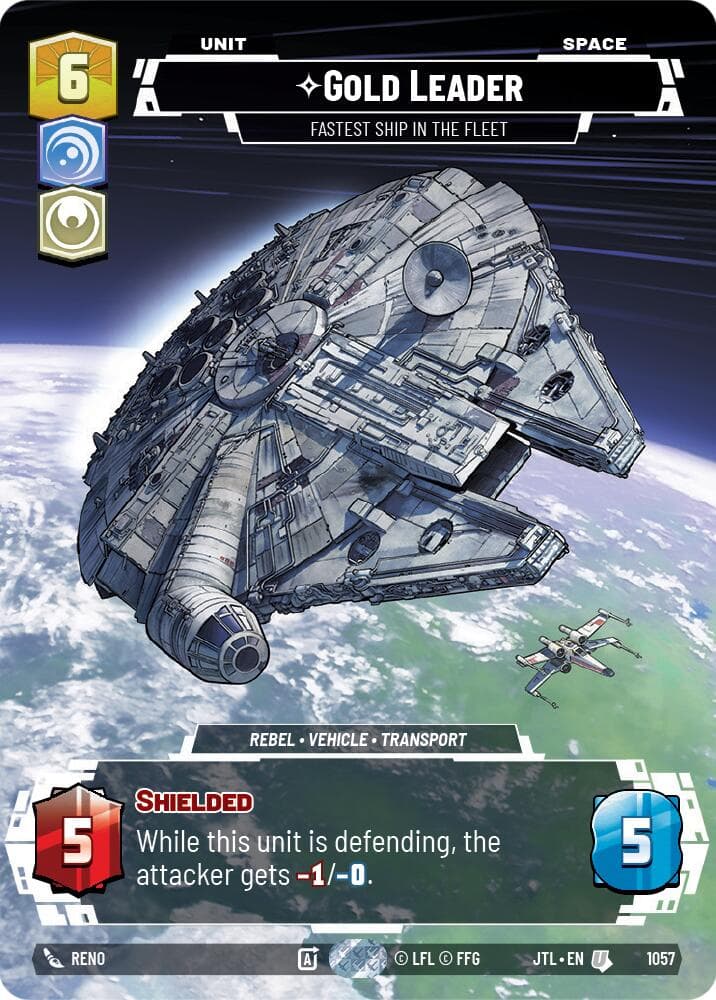 Gold Leader - Fastest Ship in the Fleet (Prestige Foil) — Jump to Lightspeed card