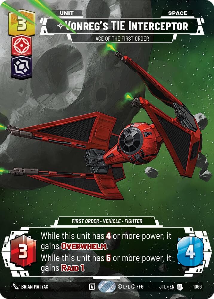 Vonreg's TIE Interceptor - Ace of the First Order (Prestige Foil) — Jump to Lightspeed card