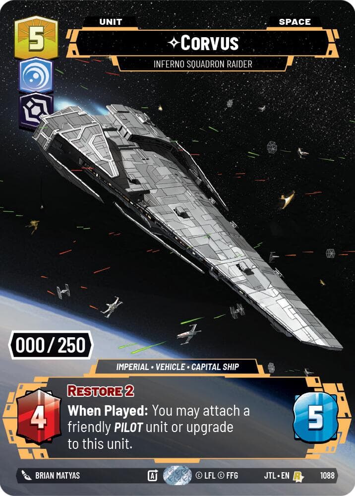 Corvus - Inferno Squadron Raider (Serialized) — Jump to Lightspeed card