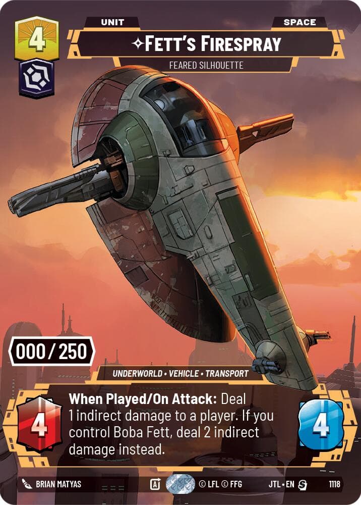 Fett's Firespray - Feared Silhouette (Serialized) — Jump to Lightspeed card