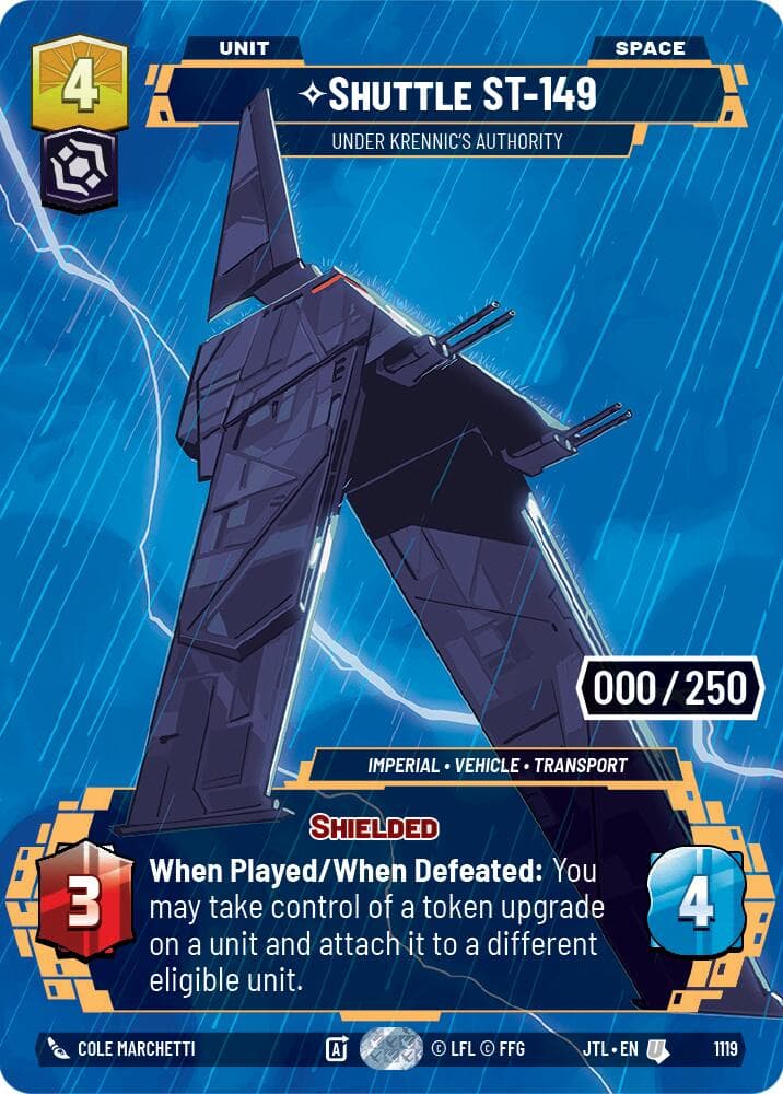 Shuttle ST-149 - Under Krennic's Authority (Serialized) — Jump to Lightspeed card