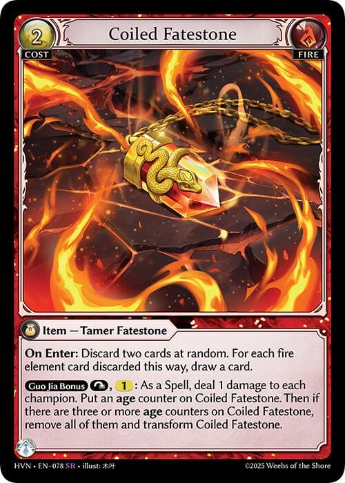 Coiled Fatestone // Serpentine Judicator — Abyssal Heaven card