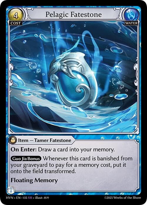 Pelagic Fatestone // Slick Torrentrider — Abyssal Heaven card