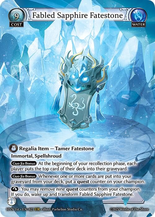 Fabled Sapphire Fatestone // Genbu, Black Tortoise — Abyssal Heaven card