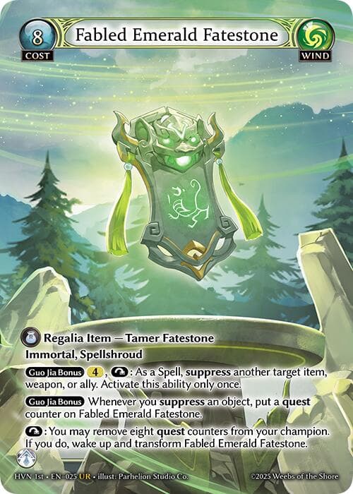 Fabled Emerald Fatestone // Byakko, White Tiger — Abyssal Heaven card