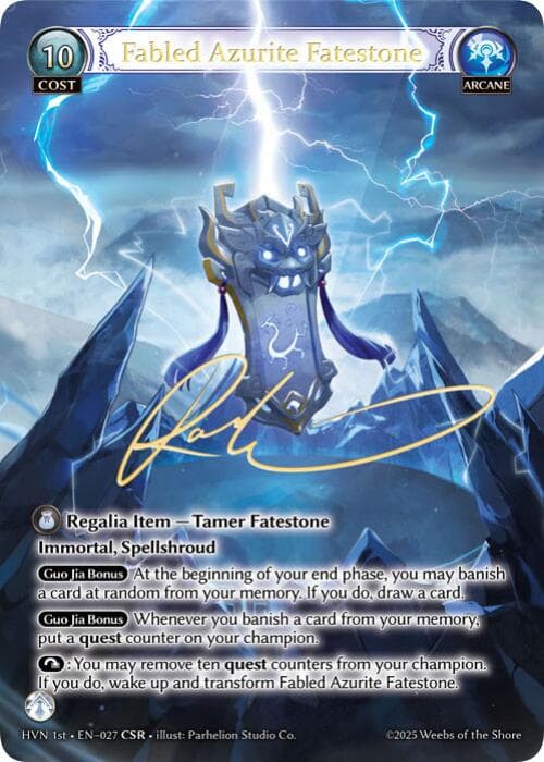Fabled Azurite Fatestone // Seiryuu, Azure Dragon (CSR) — Abyssal Heaven card