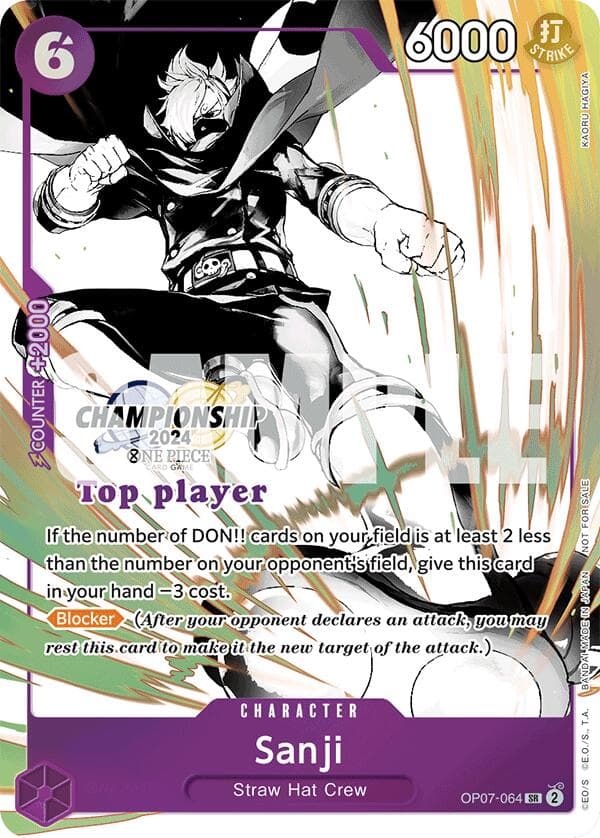 Sanji (Championship 2024 Top Player Pack Vol. 2) — One Piece Promotion Cards card