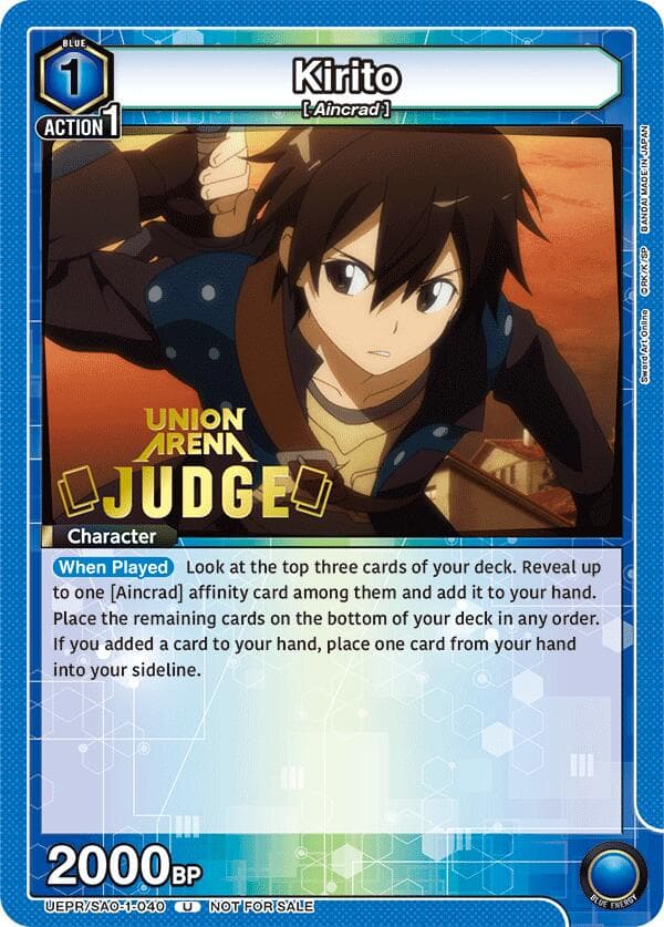 Kirito (040) (Judge Pack) — Union Arena Promotion Cards card