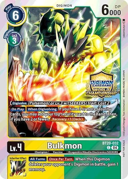Bulkmon (Regionals 25-26 Champion Card Set Season 1) — Release Special Booster 2.5 card