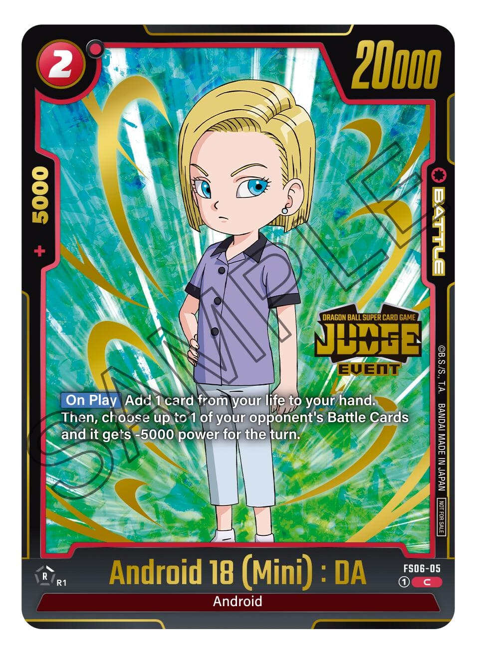 Android 18 (Mini) : DA (Judge Pack (Event Judge) 03) — Tournament and Championship Promos card