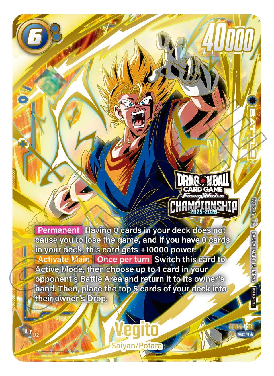 Vegito - FB04-130 (Alternate Art) — Fusion World Promotion Cards and Packs card