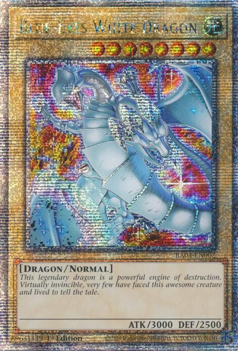 Blue-Eyes White Dragon (New Art) (Quarter Century Secret Rare) — Quarter Century Stampede card
