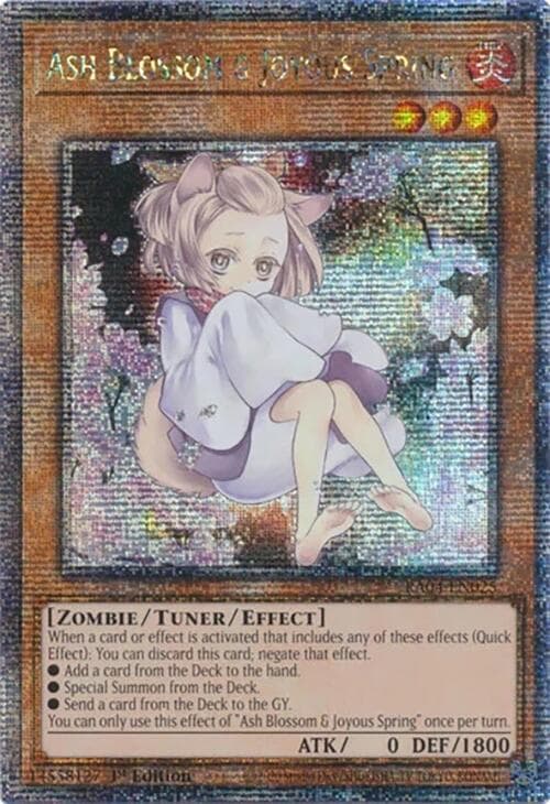 Ash Blossom & Joyous Spring (Alternate Art) (Quarter Century Secret Rare) — Quarter Century Stampede card