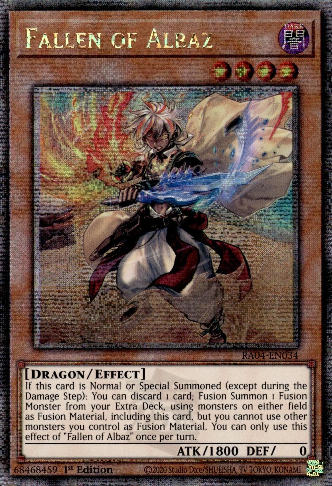 Fallen of Albaz (New Art) (Quarter Century Secret Rare) — Quarter Century Stampede card