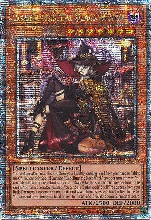 Diabellstar the Black Witch (New Art) (Quarter Century Secret Rare) — Quarter Century Stampede card