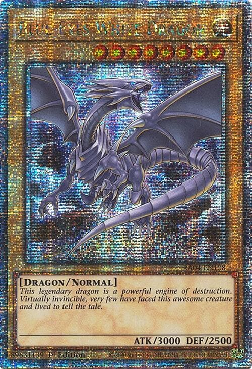 Blue-Eyes White Dragon (8th Art) (Quarter Century Secret Rare) — Quarter Century Stampede card