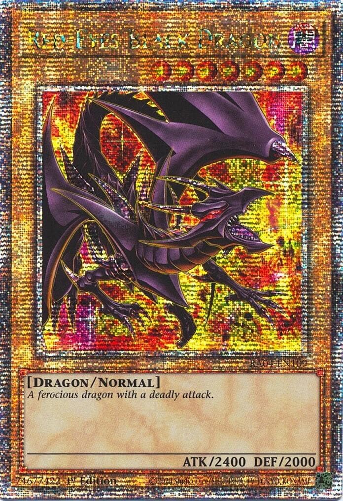 Red-Eyes Black Dragon (8th Art) (Quarter Century Secret Rare) — Quarter Century Stampede card