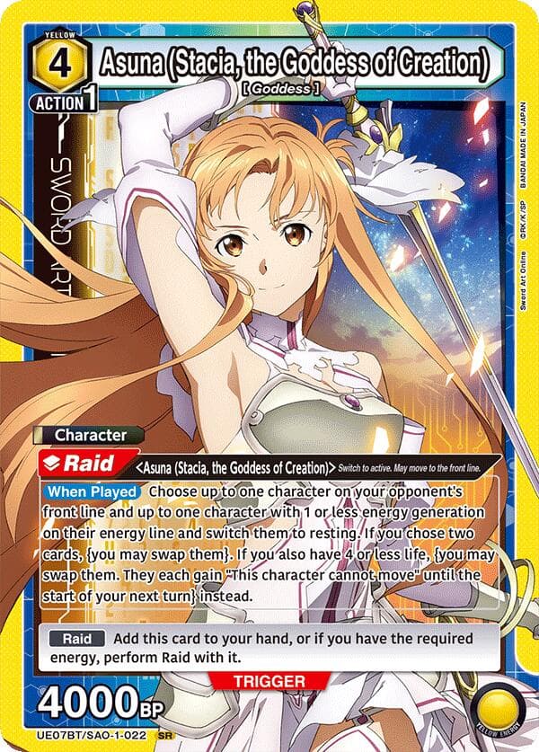 Asuna (Stacia, the Goddess of Creation) (022) — UE07BT: Sword Art Online card