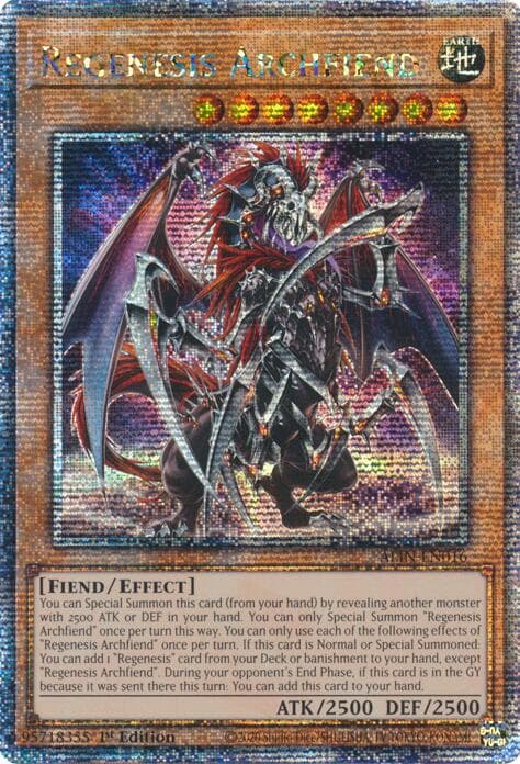 Regenesis Archfiend (Quarter Century Secret Rare) — Alliance Insight card
