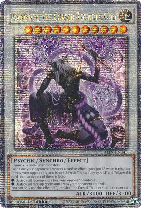 Juraishin, the Cursed Thunder God (Quarter Century Secret Rare) — Alliance Insight card
