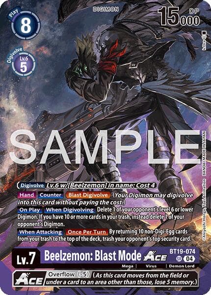 Beelzemon: Blast Mode ACE — Limited Card Pack -Billion Bullet- card