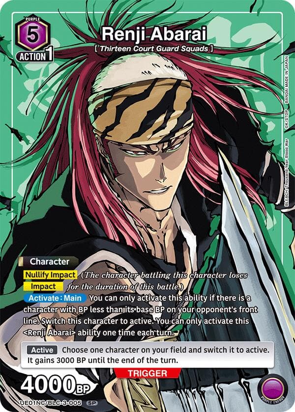 Renji Abarai — UE01NC: New Card Selection: BLEACH: Thousand-Year Blood War card