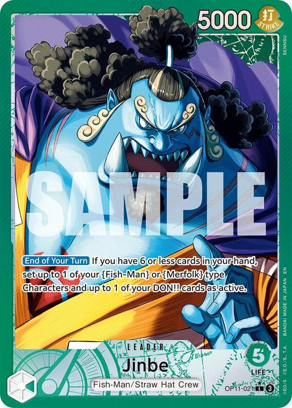 Jinbe (021) (Alternate Art) — A Fist of Divine Speed card