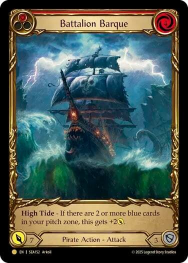 Battalion Barque (Red) (Treasure) — High Seas card