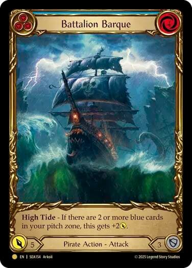 Battalion Barque (Blue) (Treasure) — High Seas card