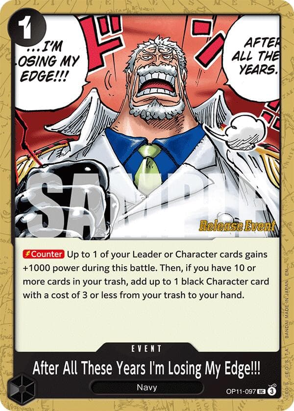 After All These Years I'm Losing My Edge!!! — A Fist of Divine Speed Release Event Cards card