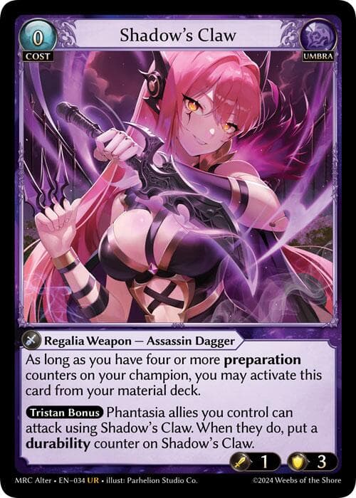 Shadow's Claw — Mercurial Heart Alter Edition card