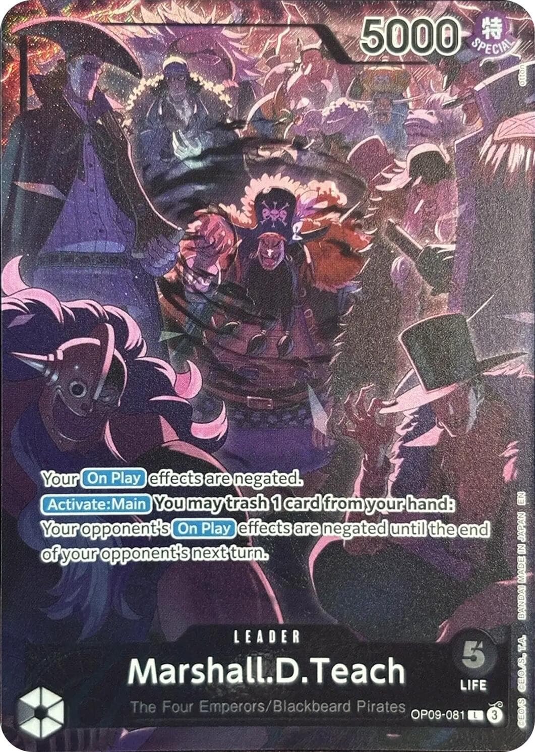 Marshall.D.Teach (English Version 2nd Anniversary Set) — One Piece Promotion Cards card