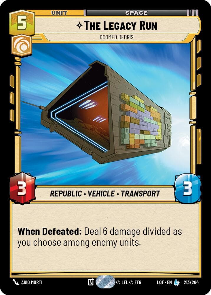The Legacy Run - Doomed Debris — Legends of the Force card