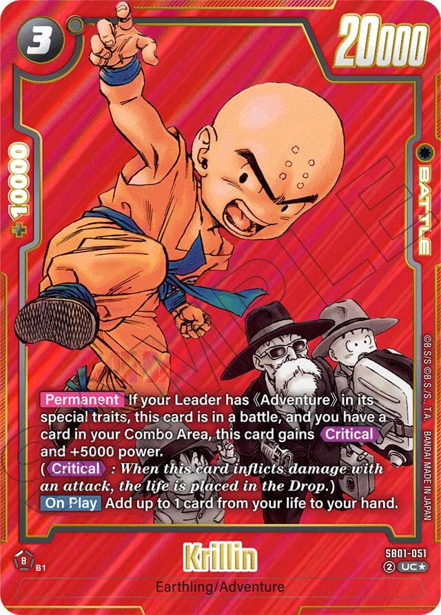 Krillin - SB01-051 (Alternate Art) — Manga Booster 01 card