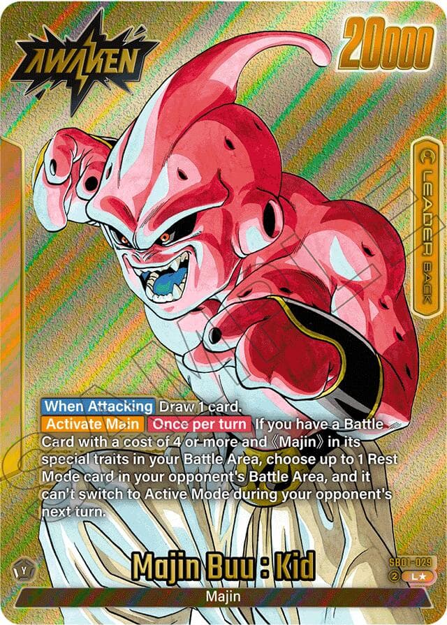 Majin Buu : Evil // Majin Buu : Kid - SB01-029 (Gold) — Manga Booster 01 card